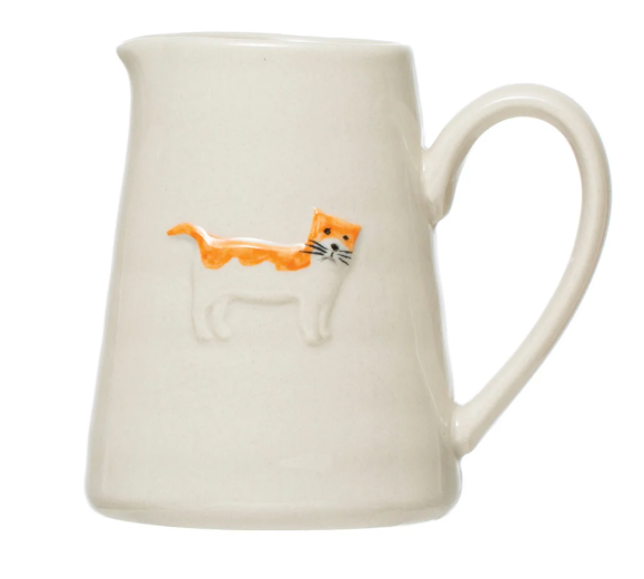 Cat and Dog Stoneware Creamer