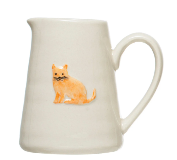 Cat and Dog Stoneware Creamer