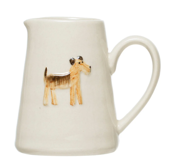 Cat and Dog Stoneware Creamer