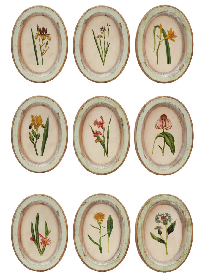 Wood Framed Floral Wall Decor