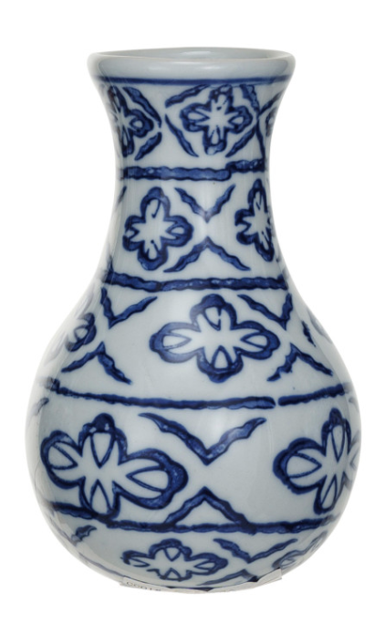 Hand Stamped Stoneware Vase