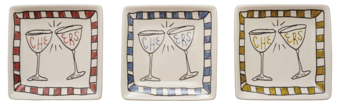 Stoneware Cheers Dish