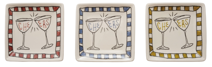 Stoneware Cheers Dish