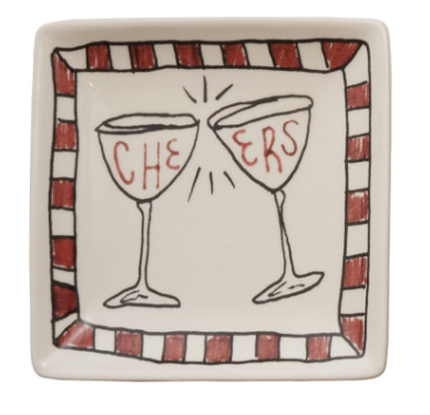 Stoneware Cheers Dish