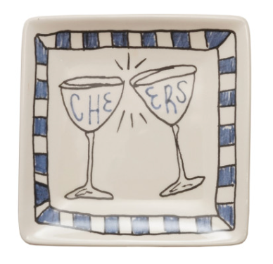 Stoneware Cheers Dish