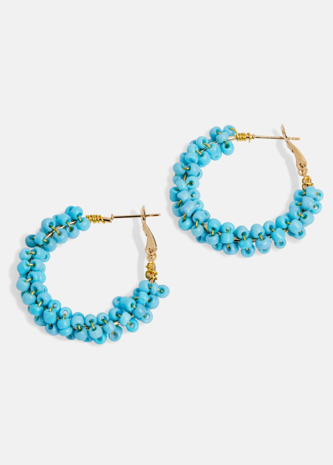 Colorburst Bead Hoop Earrings