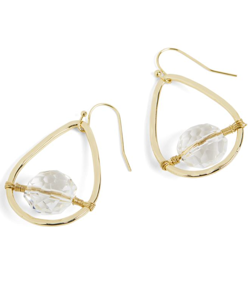 Floating Bead Teardrop Earrings