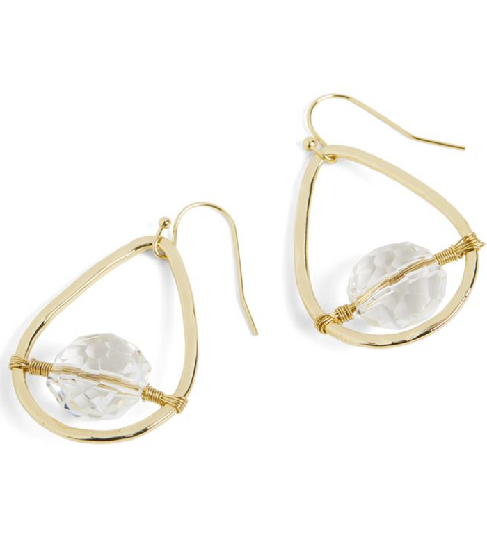 Floating Bead Teardrop Earrings
