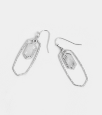 Hammered Frame Dangle Earrings