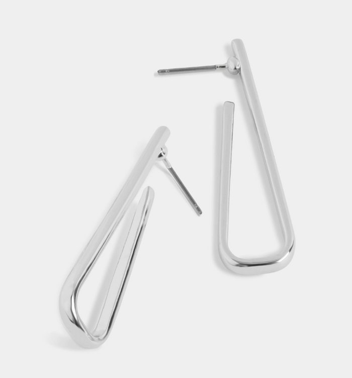 Pin Drop Hoop - Silver