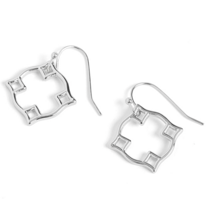 Pointed Circle Earrings - Silver