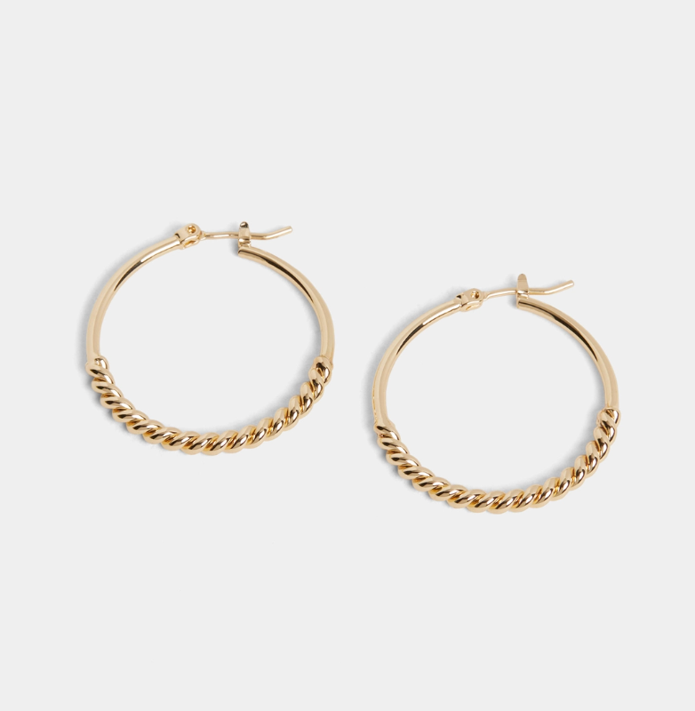 Twisted Metal Hoop Earrings