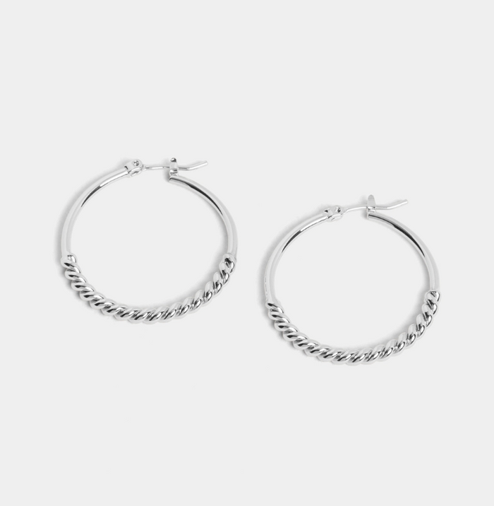 Twisted Metal Hoop Earrings