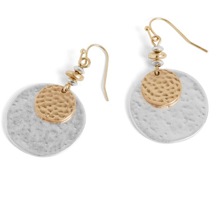 Two-Toned Double Hoop Dangle Earrings