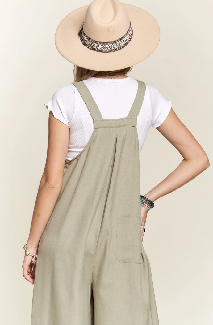 Wide Leg Overall Jumpsuit