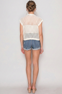 American Flag Crochet Sweater Top