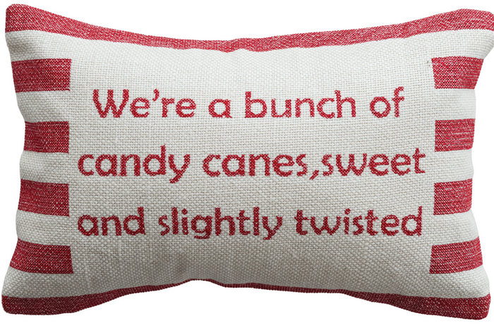 Holiday Phrase Embroidered Lumbar Pillow