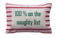 Holiday Phrase Embroidered Lumbar Pillow