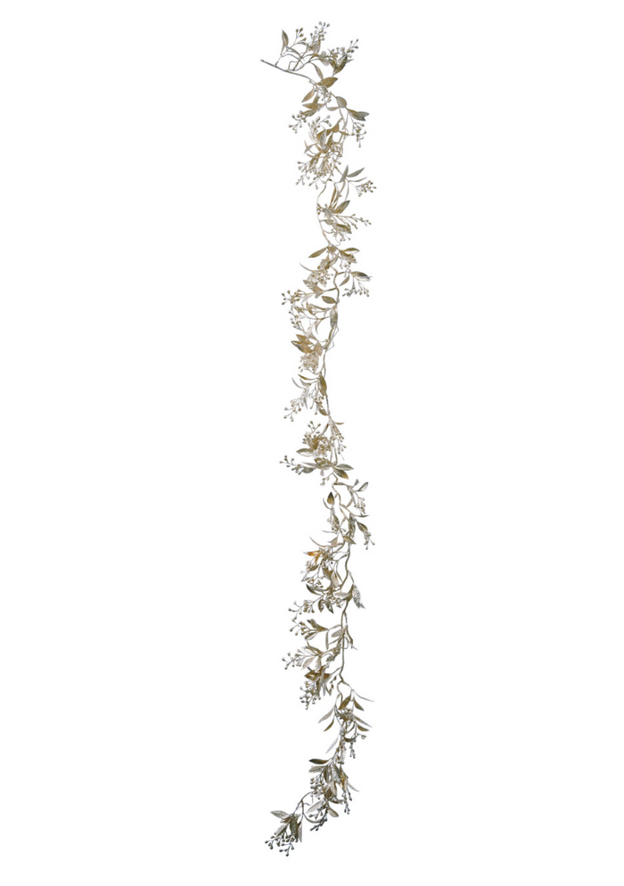Antique Silver Leaf and Berry Garland