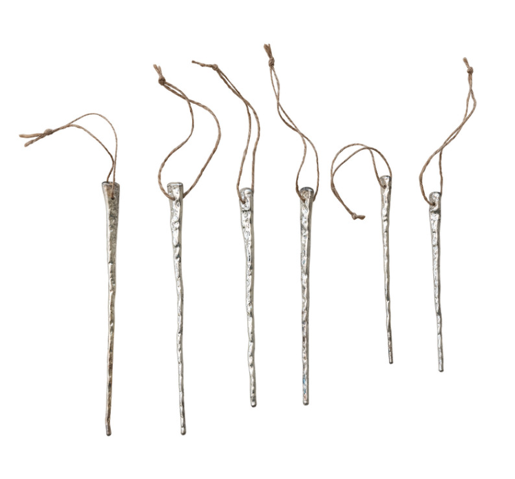Mercury Glass Icicle Ornaments
