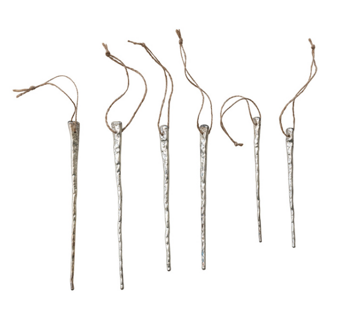 Mercury Glass Icicle Ornaments
