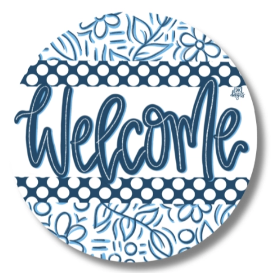 Blue and White Welcome Mini