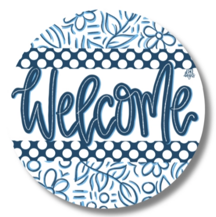 Blue and White Welcome Mini