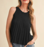 Sleeveless Pointelle Sweater Tank