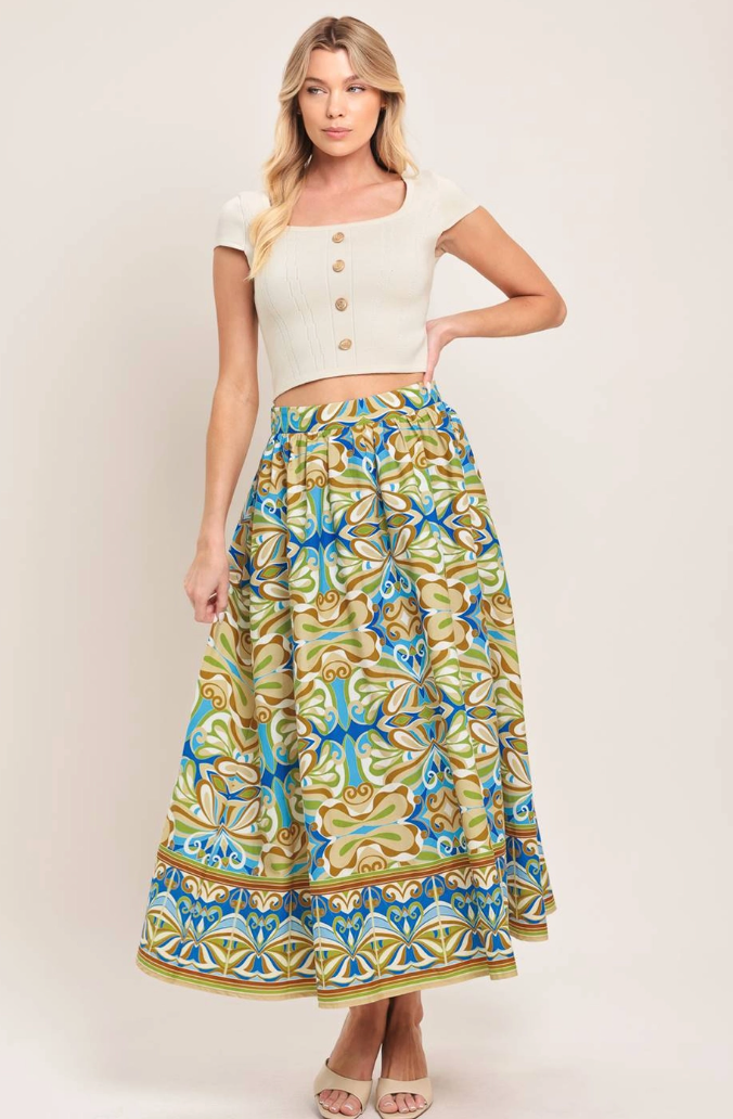 Print Woven Skirt