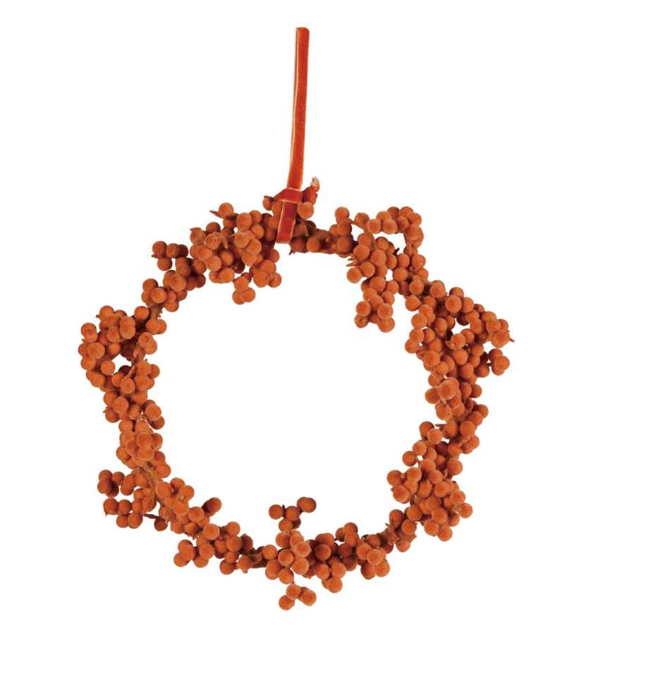 Flocked Ball Wreath