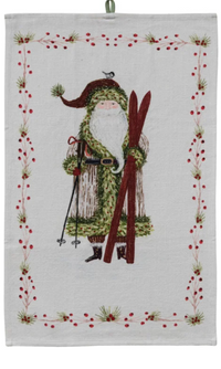 Santa and Berries Tea Towel