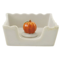 Stoneware Cocktail Napkin Holder with Weight