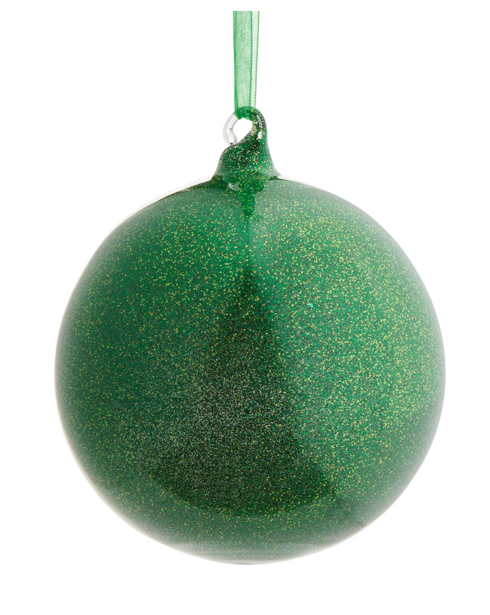 Green Glitter Ball Ornament