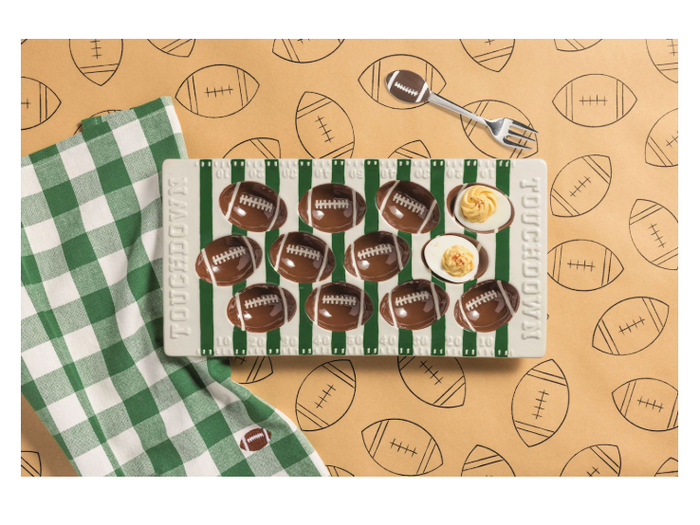 Football Field Deviled Egg Tray Set
