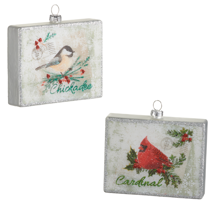 Frosted Bird Ornament