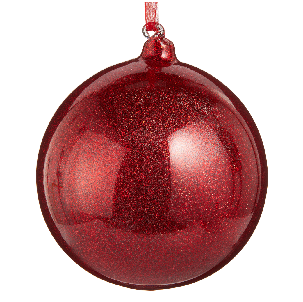 Glitter Red Ball Ornament