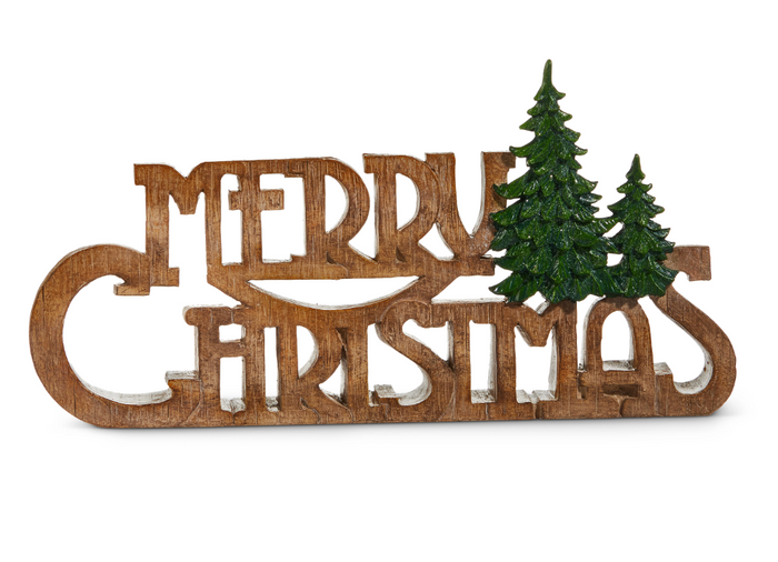 Merry Christmas with Trees Sign