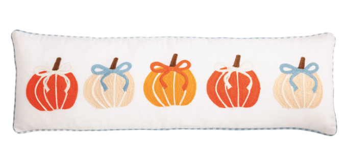 Pumpkin Embroidered Lumbar Pillow