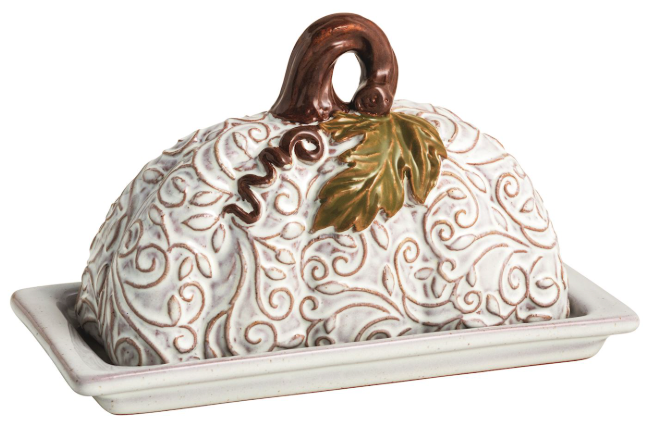 White Pumpkin Butter Dish