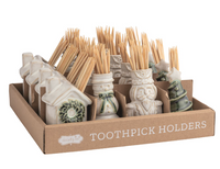 White Christmas Toothpick Caddy Set