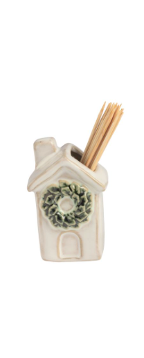 White Christmas Toothpick Caddy Set