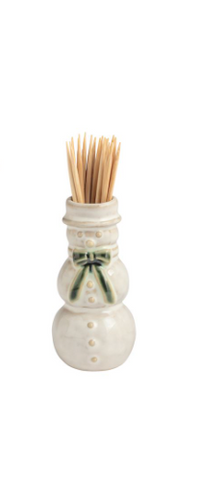 White Christmas Toothpick Caddy Set