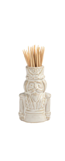 White Christmas Toothpick Caddy Set