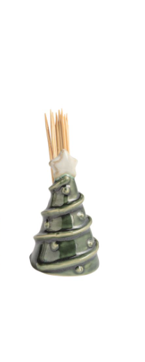 White Christmas Toothpick Caddy Set
