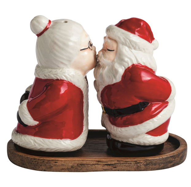 Mr & Mrs Claus Kissing Salt & Pepper