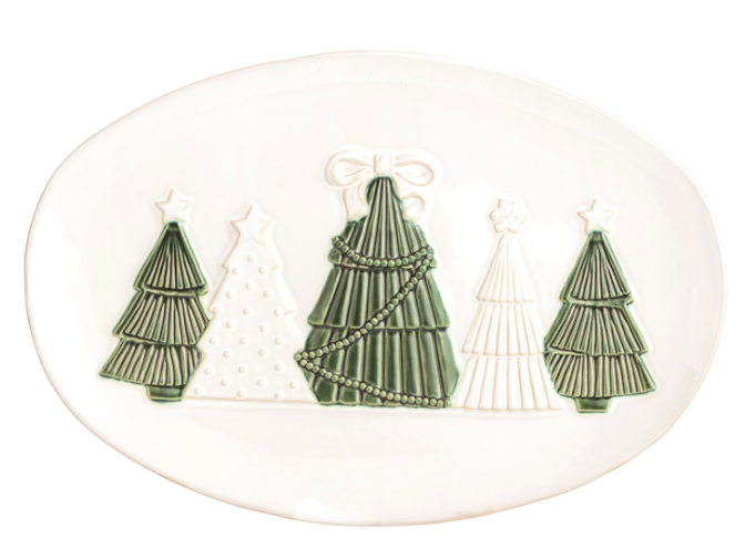 White Christmas Tree Platter