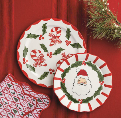 Holly Santa Nested Platter