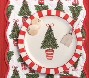 Tree Topiary Cookie Plate Set