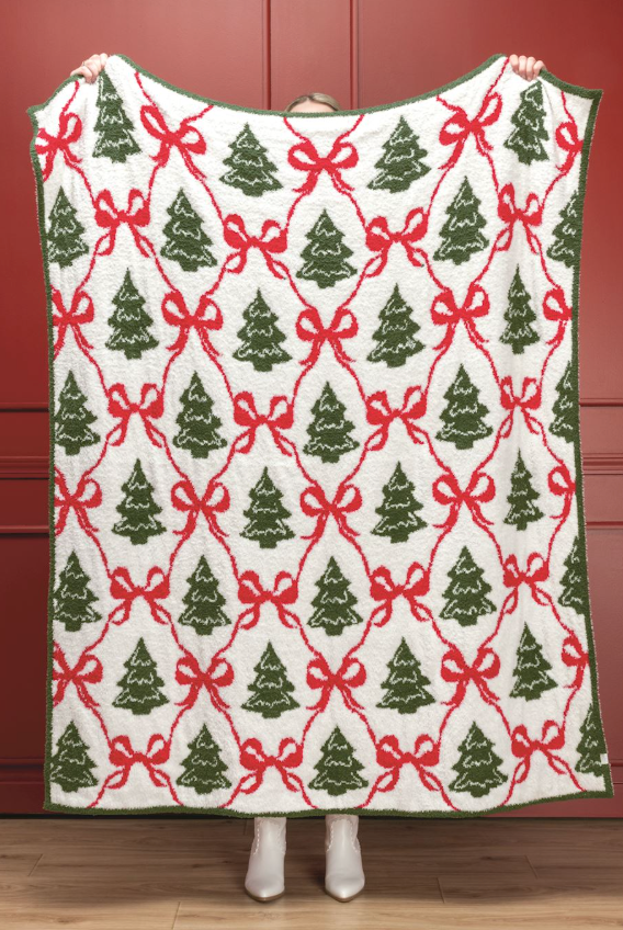 Christmas Tree Chenille Blanket