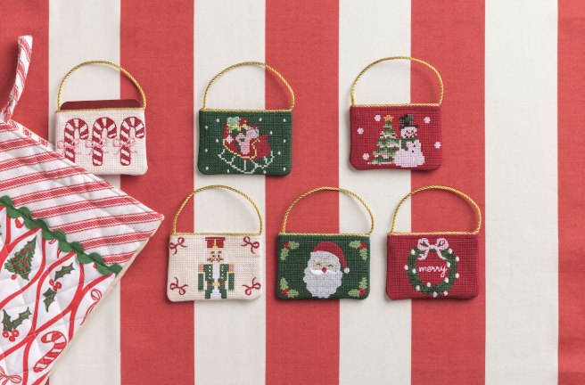 Christmas Needlepoint Gift Card Pouches